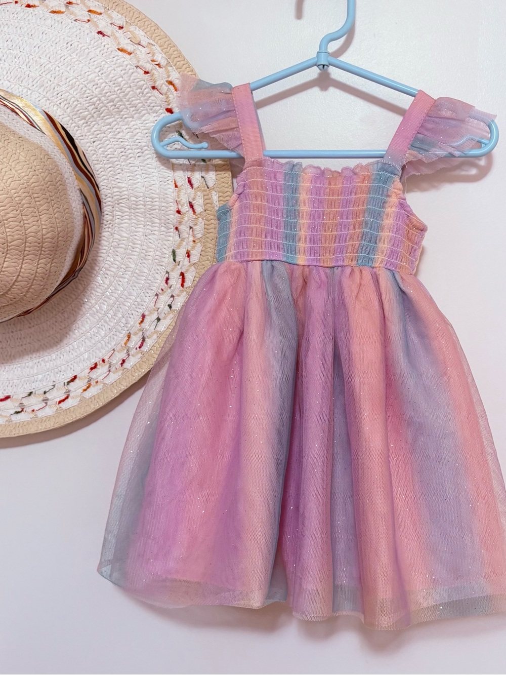 George Pastel Rainbow Tulle Dress - Pink, Blue, Purple